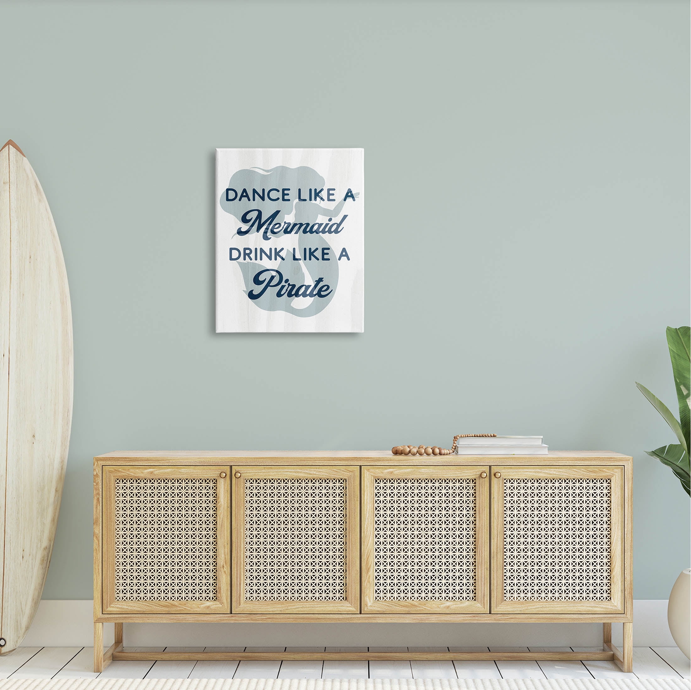 Stupell Industries Dance Like A Mermaid Phrase Graphic Art Gallery Wrapped Canvas Print Wall Art, Design by Lil' Rue