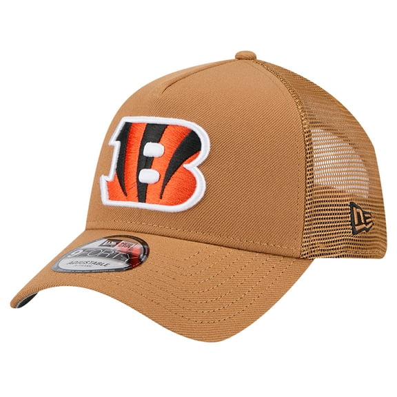 Men's New Era Brown Cincinnati Bengals  Color Pack A-Frame Trucker 9FORTY Adjustable Hat