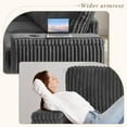 thumbnail image 6 of L Shaped Couches, Modular Sectional Sofa, Corduroy Couch with Armrest Storage and USB Ports, Cup Holders, Grey, 6 of 6