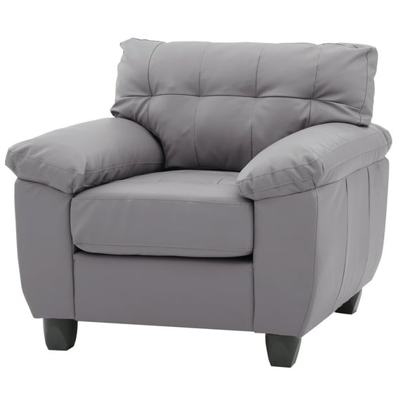 Glory Furniture Gallant Faux Leather Chair in Gray