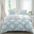 thumbnail image 2 of White Teal Daisy Bedding 3 Piece Duvet Cover Set California King, Spring Summer Floral Farmhouse Soft Microfiber Comforter Cover with Zipper Closure & Pillowcases, Wrinkle & FadeResistant Quilt Cover, 2 of 9