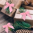 thumbnail image 2 of 24 Pcs Pink Small Velvet Christmas Bows for Christmas Tree, Wreath, Gift Wrapping, Crafts, Wedding, Party, Twist Tie Bows for Treat Bag Bakery Candy Bags, Home Decor, 2 of 6