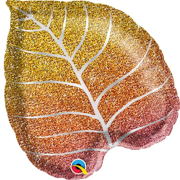 Holographic Ombre Leaf Balloon 21"