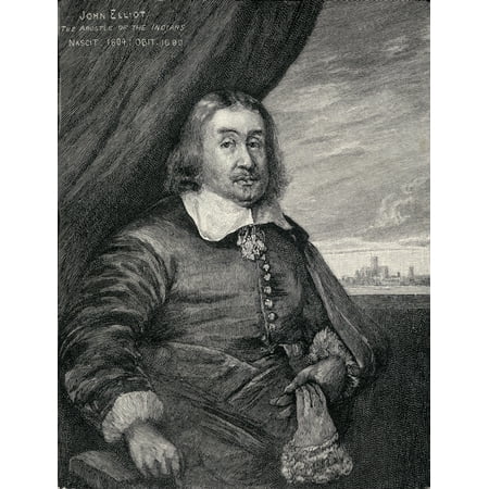- John Eliot C1604 1690 Aka Apostle Of The Indians English Puritan Missionary From The Book The Century Illustrated Monthly Magazine May To October 1883 Stretched Canvas - Ken Welsh Design Pics (12 x