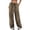 Coffee, variant on Womens Leopard Print Low Waisted Casual Pants Drawstring Straight Leg Wide Leg Lounge Trousers