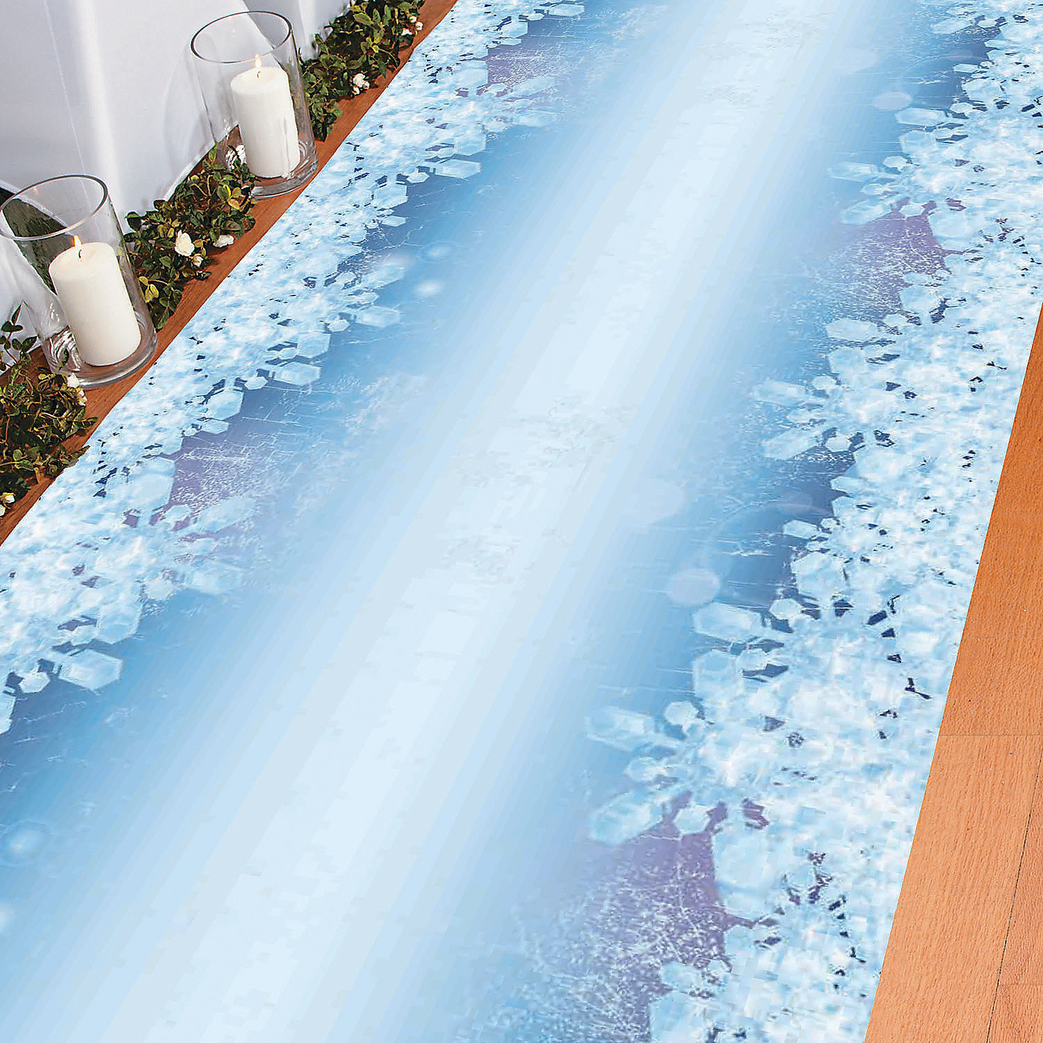 Winter Sparkle Cracked Ice Aisle Runner Party Decor 1 Piece