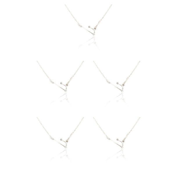 Sonducket Clásico Ins Doce Signo del zodiaco Constelaciones Tema Amistad Collar Rhinestone Chic Cómodo Encanto Colgante Aries Plata Aries Plata 5piezas Sonducket CBP222166