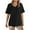 Black, variant on lmcalzta Womens T-Shirts V Neck Loose Fitting Casual Tshirts Summer Casual Short Sleeve Tops Solid Color Basic Tees