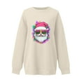 thumbnail image 5 of Lorytime Sweatshirts for Women Oversized Christmas Santa Claus Plush Shirt Crew Neck Long Sleeve Pullover Loose Tops, 5 of 5