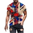 thumbnail image 2 of GaThRRgYP Mens American Flag T-Shirt on Clearance,Men's Independence Day Printed Round Neck Short Sleeved Top/Shirt Multicolor XXXL, 2 of 5