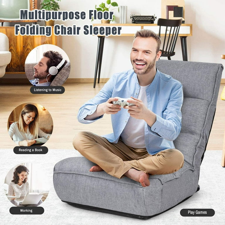 DORTALA Foldable Floor Chair for Adults, Memory Foam Floor Gaming