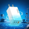 thumbnail image 1 of Birdeem Fast Charger with QC3.0 Technology, Multi-Port USB C Charger Featuring LED Indicator, Compact 3.3 Inch Size for Travel, Gradient Design and US Plug, 1 of 9