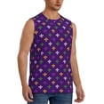 thumbnail image 2 of Pofeuu Purple Mardi Gras Print Men's Muscle T-Shirt, Sleeveless, Muscle Tank, Classic Muscle Tee Top For Men Casual Sleeveless Muscle T-Shirt Trendy Clothes-Large, 2 of 7