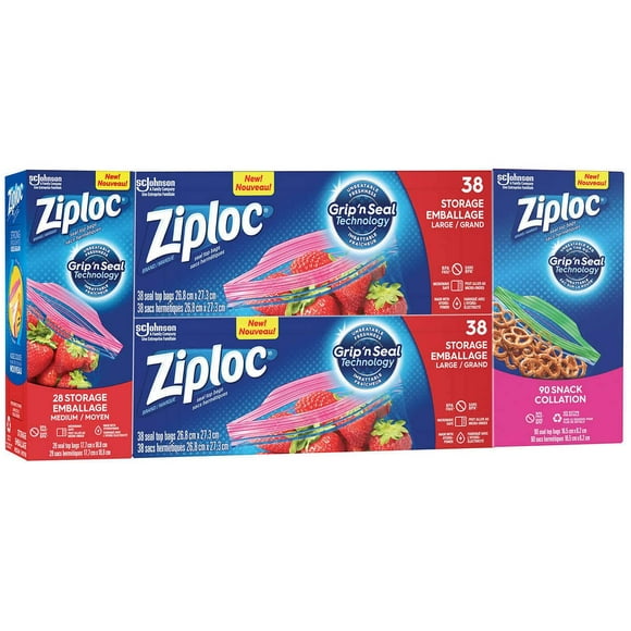 Ziploc Pantry Variety Storage Bags with Grip N' Seal Techmology - 1 Pack (Pantry Pack)