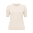 thumbnail image 4 of Pxiakgy Knit Tops for Women Womens Short Sleeve Sweater Spring Summer 2025 Round Neck Solid Color Pullover Short Sleeve Knit Sweater Vest Tops Shirts for Women Trendy Summer White M, 4 of 9