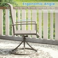 thumbnail image 6 of Vicllax Outdoor Dining Chair Patio Swivel Chairs Padded Textilene Fabric Metal Frame Set of 6 Cream, 6 of 12