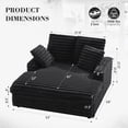 thumbnail image 3 of Gelloan Oversized Chaise Lounge Chair Indoor, Upholstered Sofa Bed with Throw Pillows and Armrests, Sleeper Chair for Living Room, Bedroom,Black, 3 of 6