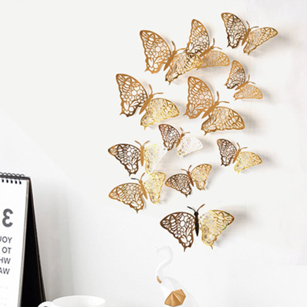 Butterflies Home Decals Art 12 pack Vinyl kq4 Kitchen Butterfly Wall Stickers 