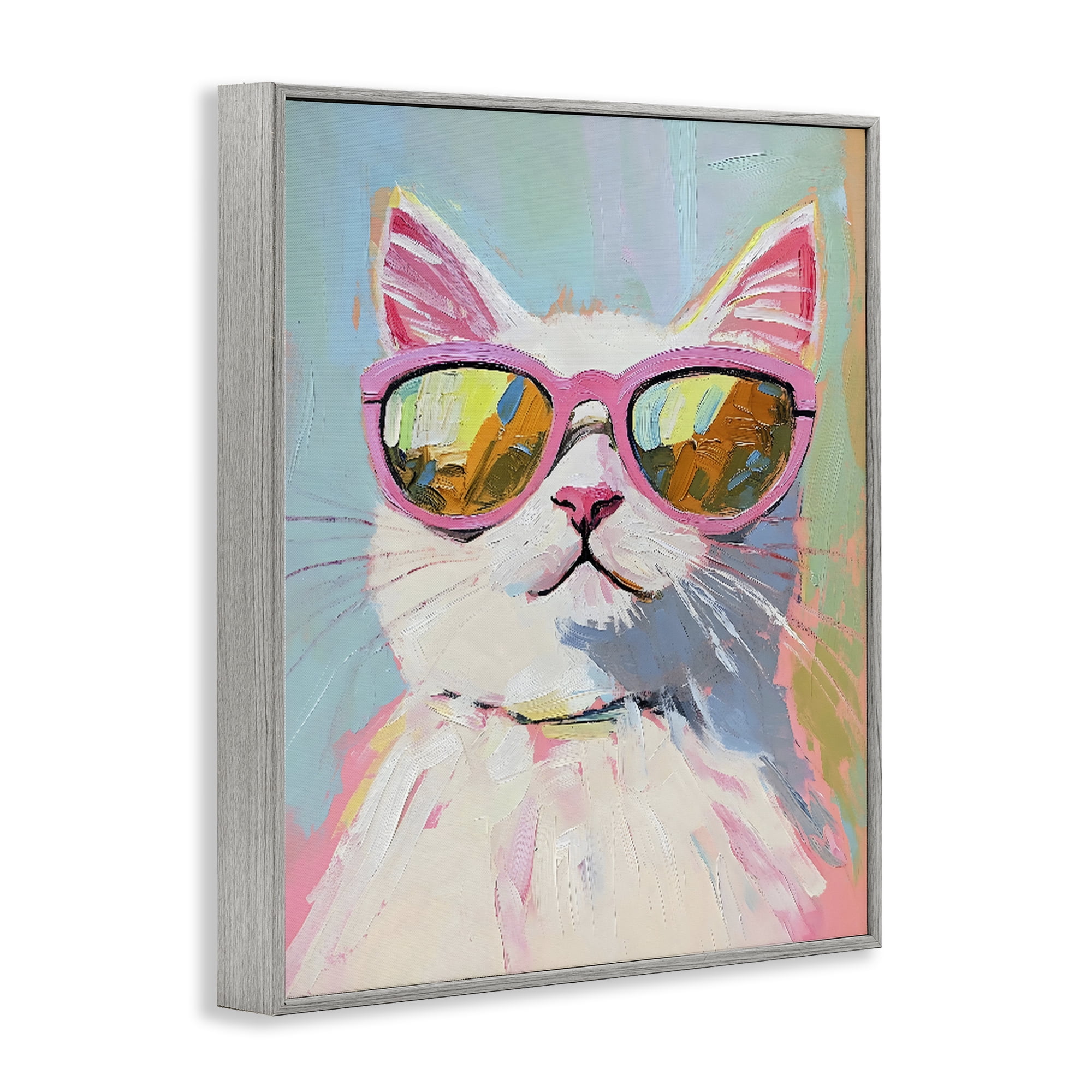Stupell Industries Cool Cat in Sunglasses Gray Framed Giclee Art, design by The Prints Vibe