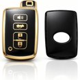 thumbnail image 3 of Key Fob Cover Compatible with Fit for Toyota Avalon Camry Corolla RAV4 Sequoia Highlander 4Runner 2011-2019 4 Button Soft TPU Keychain Case Holder Protector,A Black, 3 of 6