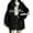Z&Black276, variant on Women's Full Zip Hooded Jacket Vintage LA Letter Side Stripe Relaxed Fit Cozy Long Sleeve Campus City Stroll Outerwear With Side Pockets