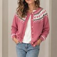 thumbnail image 6 of JUUNthy Womens Cardigan Sweater, Vintage Pattern Long Sleeve Button Down 2026 Fashion Casual Knit Outerwear Gray S, 6 of 13