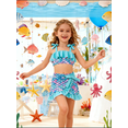 thumbnail image 6 of Lanbubble Girls Tankini Swimsuit Set 3 Piece Bathing Suits for Toddler Summer Beach Swimwear Size 5-6 Years, 6 of 9