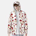 thumbnail image 4 of Kdxio Red Mushroom Print Women Men Sun Protection UPF 50+ Jackets Zip Up Long Sleeve Hoodie Hiking Lightweight with Pockets, 4 of 8