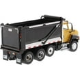 thumbnail image 2 of CAT Caterpillar CT660 SBFA with Ox Bodies Stampede Dump Truck Yellow and Black 1/50 Diecast Model by Diecast Masters, 2 of 9