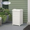 thumbnail image 5 of Suncast Wicker Resin Outdoor Hideaway Trash Can Bin with Latching Lid (2 Pack), 5 of 8