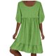thumbnail image 1 of Vestido de Manga Corta para las Mujeres, Suelto Cuello Redondo Suéter Impresión Vestido de Moda Hecho de Poliéster Ligero para el Verano, Vestido de Verano para las Mujeres, 1 of 5