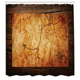 thumbnail image 3 of Ambesonne Map Shower Curtain, Antique Map Wooden Wall, 69"Wx84"L, Orange Brown, 3 of 5