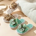 thumbnail image 7 of Girl Sandals Girl Children Shoes Comfortable Soft Soled Slippers Fashionable Flower Pearl Beach Sandals And Slippers #Green, 7 of 7