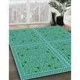 thumbnail image 3 of Ahgly Company Machine Washable Indoor Rectangle Transitional Turquoise Green Area Rugs, 8' x 10', 3 of 7