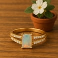 thumbnail image 5 of Mooneye 7X5mm Opal 925 Sterling Sterling Silver Gold Vermeil Solitaire Women Valentine Ring, 5 of 8