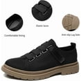 thumbnail image 2 of Men’s Low Top Lug Sole Lace Up Canvas Oxfords with Hook Loop Causal Comfortable Platform Anti-Slip Breathe Walking Sneakers for Daily Walk Work Driving, 2 of 10