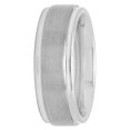 thumbnail image 3 of Men's White Tungsten 8MM Comfort Fit Step Edge Wedding Band, 3 of 4