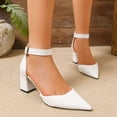 thumbnail image 6 of Gealkoca Women's High Block Heels Pumps Pointed Closed Toe Ankle Strap Dress Wedding Shoes Formal Comfortable Work Party Night Dress Shoes, 6 of 9