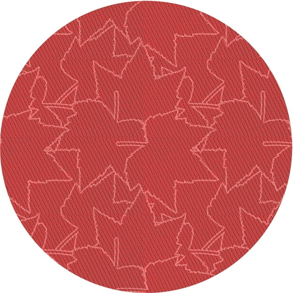Ahgly Company Indoor Round Patterned Red Area Rugs, 6' Round