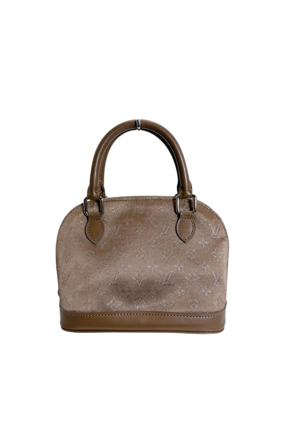 Pre-Owned Louis Vuitton Little Alma Monogram Satin Pouch Bag M92147 Beige