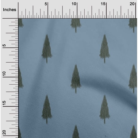 oneOone Organic Cotton Voile Fabric Tree Ikat Printed Fabric 1 Yard 42 Inch Wide