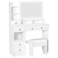 thumbnail image 3 of 3-Mode LED Vanity Desk | 5 Drawers & 7 Shelves | Makeup Organizer with Stool, 3 of 8