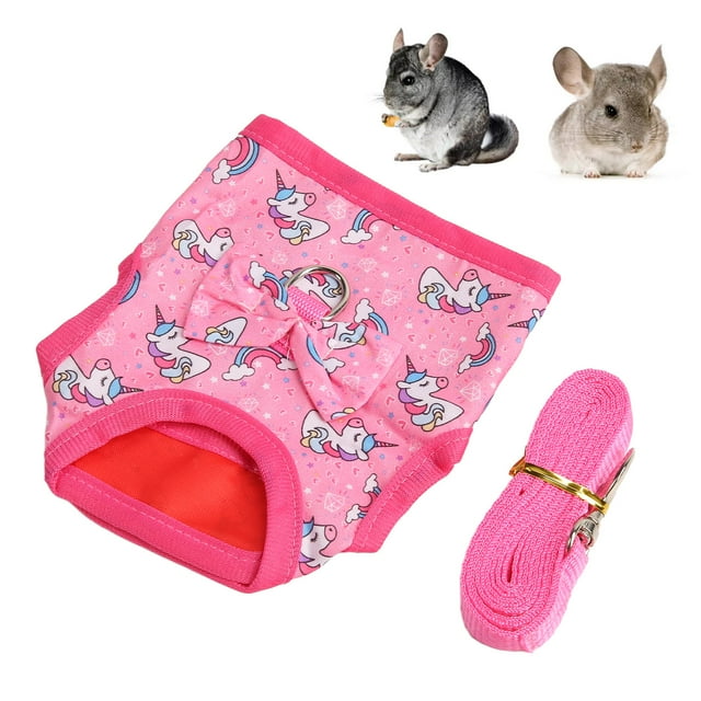 Harness Leash, Breathable Comfortable Bunny Vest Leash Cute Cartoon Pattern Polyester with Hook and Hoop Fasteners for Hamster for S,M,L