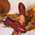 thumbnail image 2 of Wine Female Everyday Loafers With Lace-Up Accents And Heel Ensuring Warmth And Elegance In Chilly Environments, 2 of 9