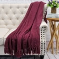 thumbnail image 4 of Home Soft Things Reversible Tweed Throw Blanket, Super Soft & Cozy - Crushed Berry, 50x60", 4 of 8