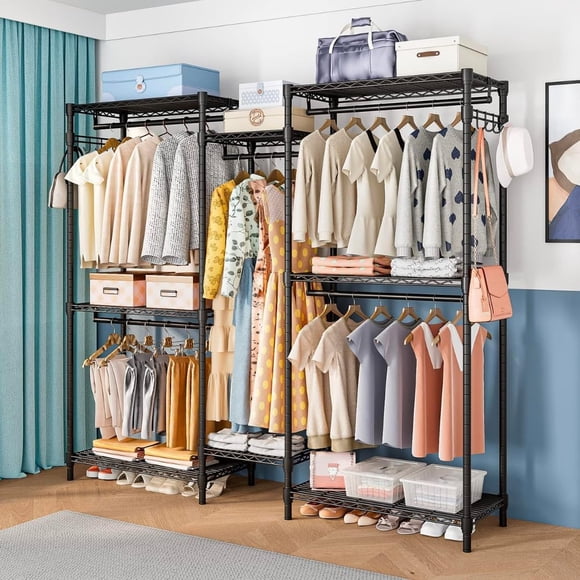BEE VIBES Perchero Extra Grande de Metal para Ropa 187 x 44 x 193.5 cm Organizador para Closet Dormitorio y Lavanderia