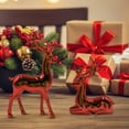 thumbnail image 6 of 2 pcs Small Crystal Texture Deer Figurine - Christmas Home Deer Statue Decorations, One Couple with Standing and Sitting, for Home, Bar Cabinet Table Entrance Hall Christmas Decor, 6 of 6