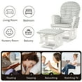 thumbnail image 5 of Costway Glider and Ottoman Cushion Set Wood Baby Nursery Rocking Chair Light Grey, 5 of 11