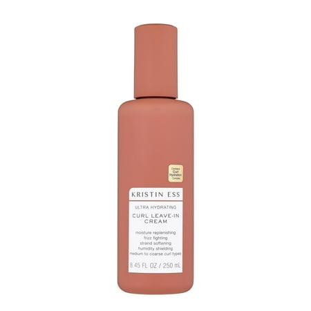 Kristin Ess Hair Ultra Hydrating Curl Leave In Cream Conditioner for Curly Hair Anti Frizz + Humidity Shielding Moisturizes + Softens Curls 8.45oz