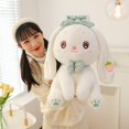thumbnail image 2 of 2023 Cartoon/ Cute/ Rabbit Plush Toy/ Long-Eared White Rabbit Doll with Collar Tie and Hair Clip/ Children's Birthday GiftWhite45cm Deng Xun unisex, 2 of 2